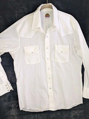 Men's Vintage Pearl Snap Western Shirt L/XL